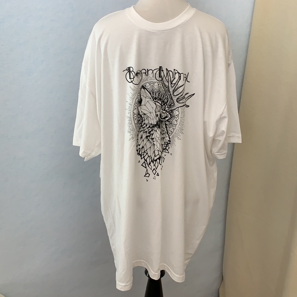 Born Animal White w/ Black Graphic Tee